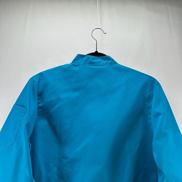 NEW CHEF Shirt Womens Sz M Double Breasted Long Sleeve Kitchen Uniform Blue - Picture 5 of 11